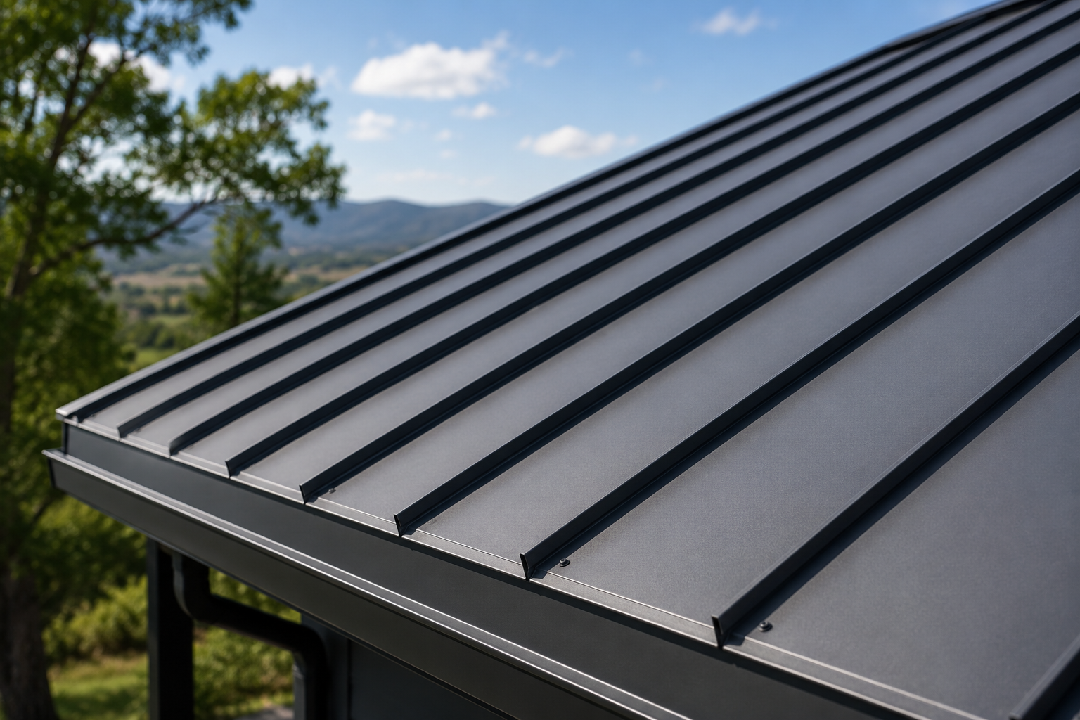 Standing seam metal roofing